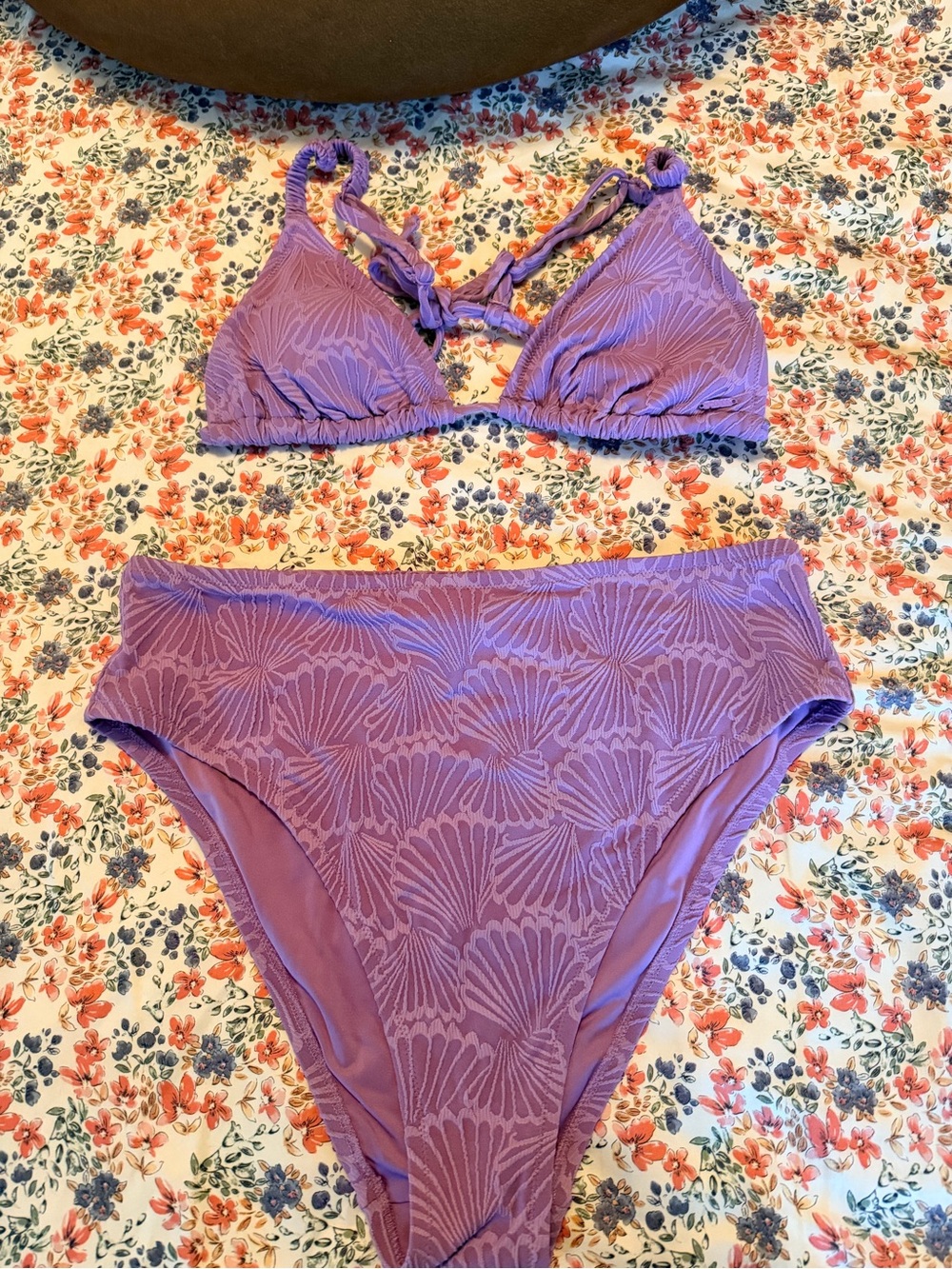 PINK Victoria's Secret Lavender/Purple Textured Bikini Set